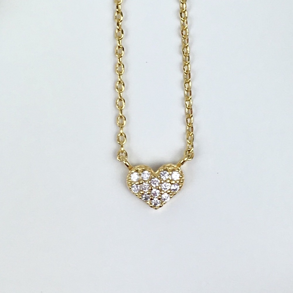 Tiny Pave Heart Necklace